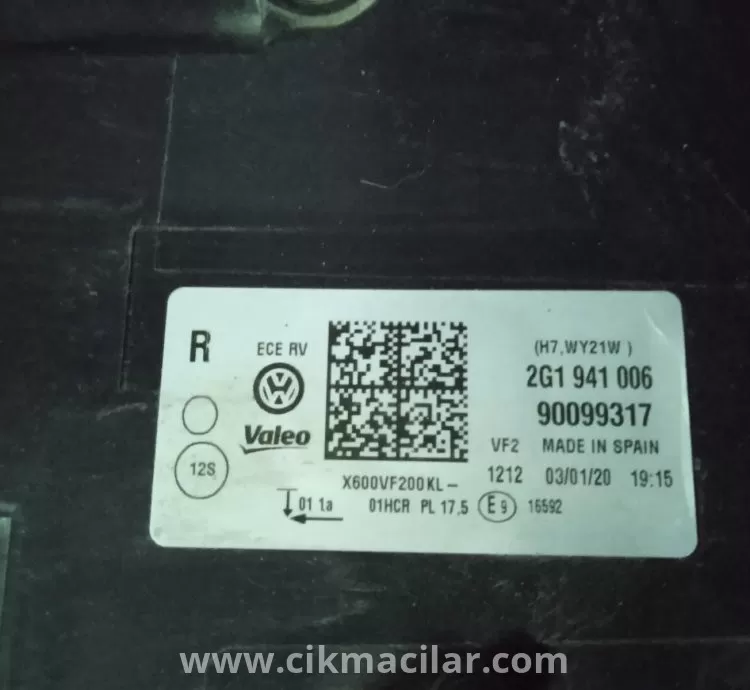 volkswagen polo sağ ön far 2017-2021 model