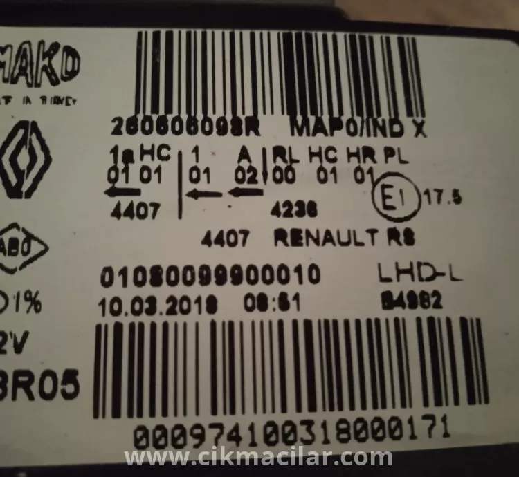 renault clio IV 4 ön sol icon ledli far 2013-2019 model