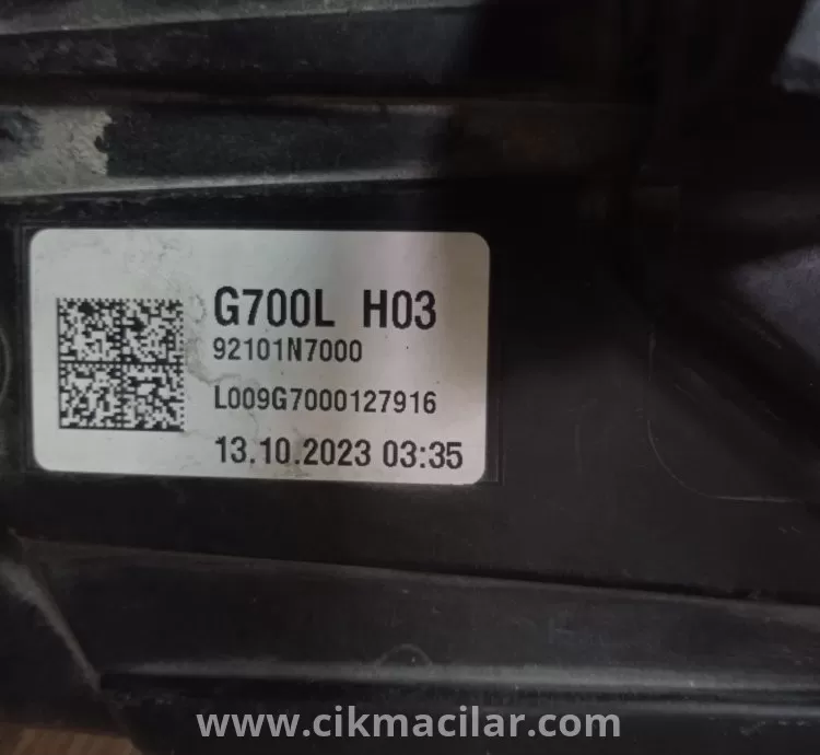 hyundai tucson 4 mercekli sol ön far 2021-2024 model
