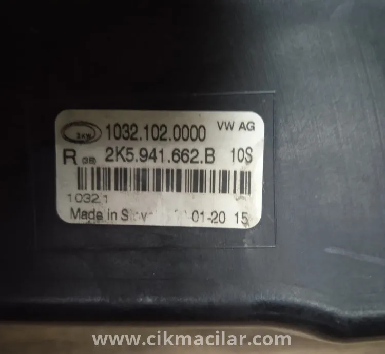 volkswagen caddy sağ ön sis far 2015-2020 model oem:2K5.941.662B