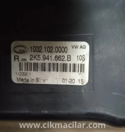 volkswagen caddy sağ ön sis far 2015-2020 model oem:2K5.941.662B 3